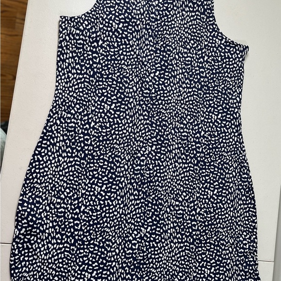 MICHAEL KORS  Size OX Border True Navy Leopard Print Stretch Jersey Dress - Picture 11 of 16